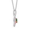 Thumbnail Image 2 of Lab-Created Emerald Necklace Sterling Silver/10K Rose Gold