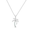 Thumbnail Image 3 of Palm Tree Necklace Lab-Created Emeralds Sterling Silver