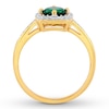 Thumbnail Image 2 of Lab-Created Emerald Ring 1/8 ct tw Diamonds 10K Yellow Gold