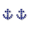 Thumbnail Image 0 of Lab-Created Sapphire Anchor Earrings Sterling Silver