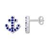 Thumbnail Image 1 of Lab-Created Sapphire Anchor Earrings Sterling Silver