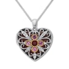 Thumbnail Image 1 of Lab-Created Gemstone Heart Locket Sterling Silver/10K Gold