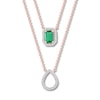 Thumbnail Image 0 of Lab-Created Emerald Layered Necklace 10K Rose Gold