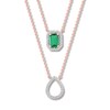 Thumbnail Image 1 of Lab-Created Emerald Layered Necklace 10K Rose Gold