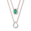 Thumbnail Image 0 of Lab-Created Emerald Layered Necklace 10K Rose Gold