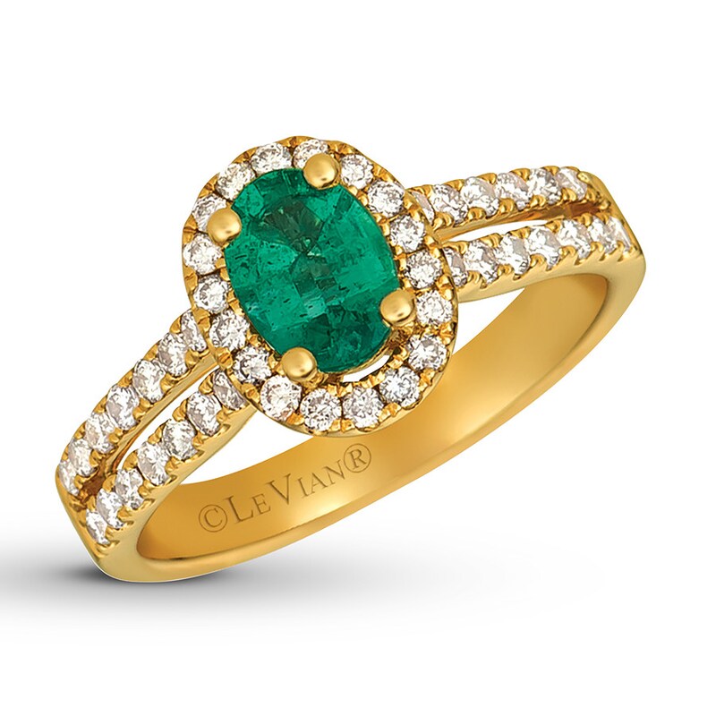 Le Vian Natural Emerald Ring 1/2 ct tw Nude Diamonds 14K Gold