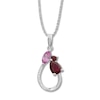 Thumbnail Image 0 of Lab-Created Ruby Necklace with Diamonds Sterling Silver