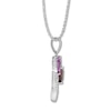 Thumbnail Image 1 of Lab-Created Ruby Necklace with Diamonds Sterling Silver