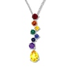 Thumbnail Image 1 of Multi-Stone Rainbow Necklace Sterling Silver