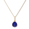 Thumbnail Image 1 of Lab-Created Sapphire Necklace with Diamonds 10K Yellow Gold
