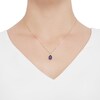 Thumbnail Image 3 of Lab-Created Sapphire Necklace with Diamonds 10K Yellow Gold
