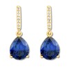 Thumbnail Image 3 of Lab-Created Sapphire & Diamond Earrings 10K Yellow Gold