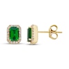 Thumbnail Image 1 of Lab-Created Emerald Earrings 10K Yellow Gold