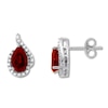 Thumbnail Image 1 of Lab-Created Ruby Earrings Lab-Created Sapphires Sterling Silver
