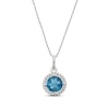 Thumbnail Image 0 of Blue Topaz & Lab-Created White Sapphire Necklace 18"