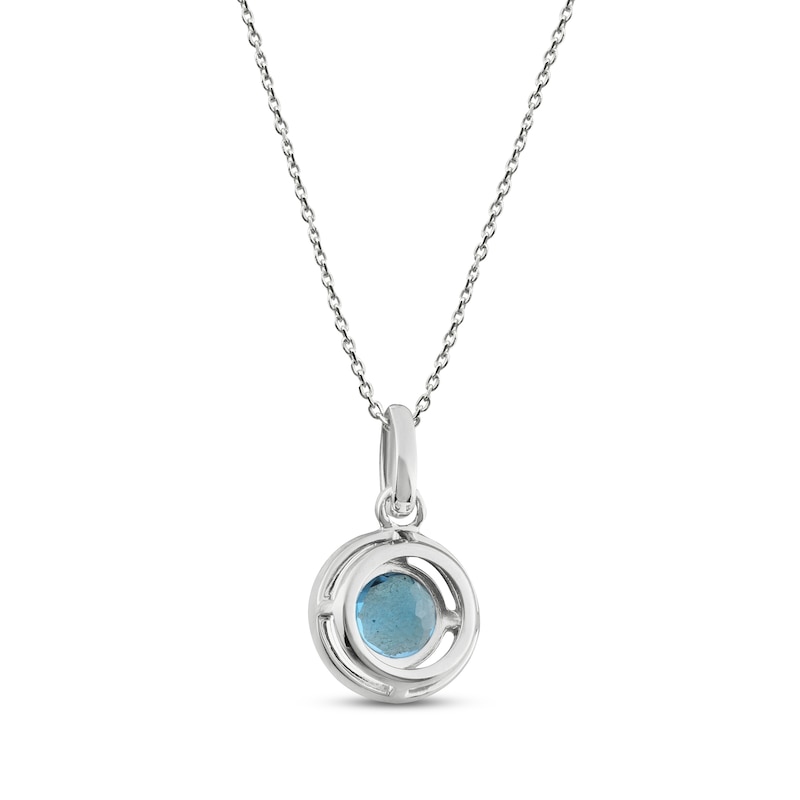 Blue Topaz & Lab-Created White Sapphire Necklace 18"