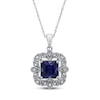 Thumbnail Image 0 of Lab-Created Sapphire Necklace Sterling Silver 18"