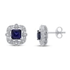 Thumbnail Image 1 of Blue & White Lab-Created Sapphire Earrings Sterling Silver