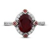 Lab-Created Ruby & Lab-Created White Sapphire Ring Sterling Silver