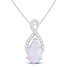 Thumbnail Image 1 of Lab-Created Opal & Lab-Created White Sapphire Necklace Sterling Silver 18"