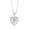 Thumbnail Image 0 of Lab-Created White Sapphire Heart Necklace Sterling Silver 18"