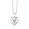 Thumbnail Image 2 of Lab-Created White Sapphire Heart Necklace Sterling Silver 18"