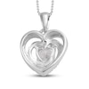 Thumbnail Image 3 of Lab-Created White Sapphire Heart Necklace Sterling Silver 18"