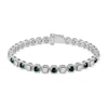 Thumbnail Image 1 of Lab-Created Emerald & Lab-Created White Sapphire Bracelet Sterling Silver 7.25"