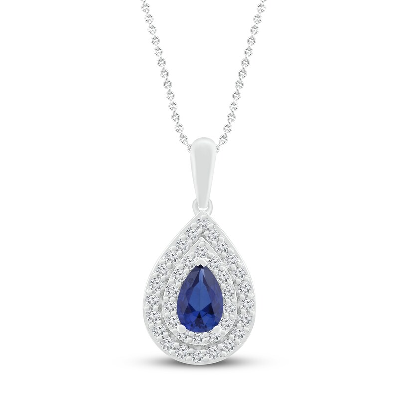 The Enlightened Teardrop Autumn Necklace For Women Raw Blue Sapphire