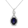 Thumbnail Image 1 of Lab-Created Blue Sapphire & Lab-Created White Sapphire Necklace Sterling Silver 18"