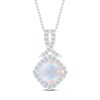 Thumbnail Image 1 of Lab-Created Opal & Lab-Created White Sapphire Necklace Sterling Silver 18"