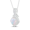 Thumbnail Image 2 of Lab-Created Opal & Lab-Created White Sapphire Necklace Sterling Silver 18"