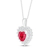 Thumbnail Image 1 of Lab-Created Ruby & Lab-Created White Sapphire Necklace Sterling Silver 18"