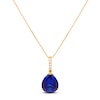 Thumbnail Image 1 of Lab-Created Sapphire Necklace with Diamonds 10K Yellow Gold
