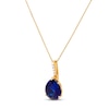 Thumbnail Image 2 of Lab-Created Sapphire Necklace with Diamonds 10K Yellow Gold