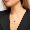 Thumbnail Image 2 of Lab-Created Emerald Solitaire Necklace Round-cut Sterling Silver 18"