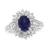Blue & White Lab-Created Sapphire Ring Sterling Silver