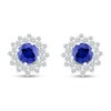 Blue & White Lab-Created Sapphire Earrings Sterling Silver