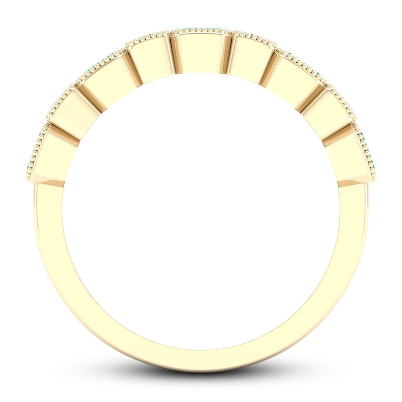 Emerald Ring 1/20 ct tw Diamonds 10K Yellow Gold