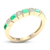 Thumbnail Image 3 of Emerald Ring 1/20 ct tw Diamonds 10K Yellow Gold