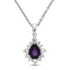 Thumbnail Image 1 of Amethyst & White Lab-Created Sapphire Necklace Sterling Silver 18"