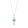 Thumbnail Image 1 of Lab-Created Emerald & White Lab-Created Sapphire Cross Necklace Sterling Silver 18"
