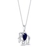 Thumbnail Image 2 of Blue & White Lab-Created Sapphire Elephant Necklace Sterling Silver 18"