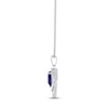 Thumbnail Image 3 of Blue & White Lab-Created Sapphire Elephant Necklace Sterling Silver 18"