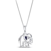 Thumbnail Image 4 of Blue & White Lab-Created Sapphire Elephant Necklace Sterling Silver 18"