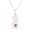 Thumbnail Image 2 of Lab-Created Ruby/Diamond Accent Pawprints Necklace Sterling Silver 18"