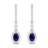 Thumbnail Image 2 of Blue Sapphire Dangle Earrings 1/6 ct tw Diamonds 10K White Gold