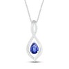 Thumbnail Image 1 of Blue & White Lab-Created Sapphire Necklace Sterling Silver 18"