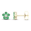 Thumbnail Image 0 of Emerald & Diamond Accent Earrings 10K Yellow Gold