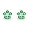 Thumbnail Image 1 of Emerald & Diamond Accent Earrings 10K Yellow Gold